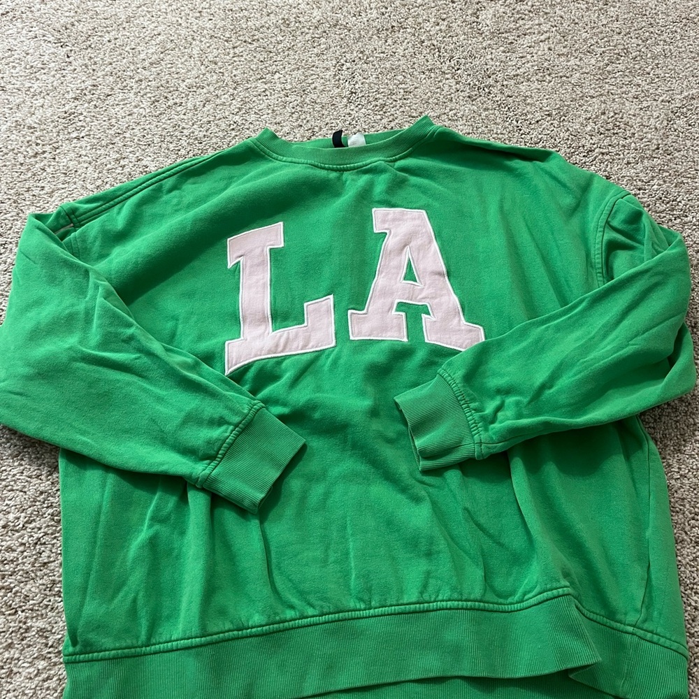 H&M Green Crewneck Sweater with LA Print